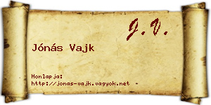 Jónás Vajk névjegykártya